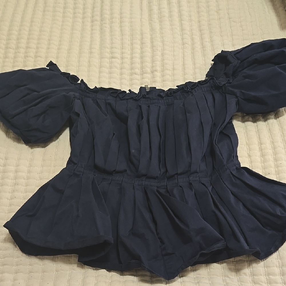 Navy Off-Shoulder Women's Top